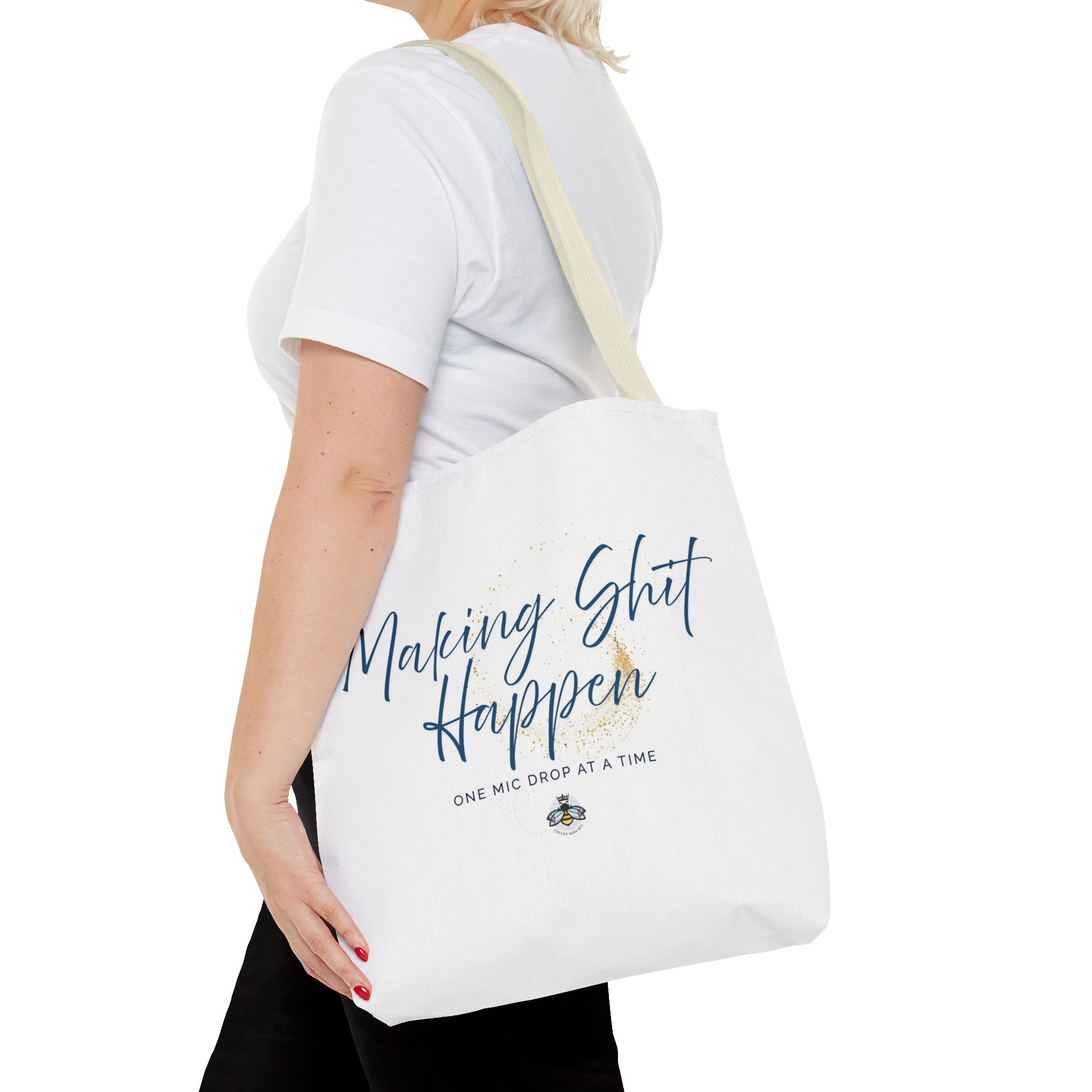 Making Shit Happen Canvas Tote Bag, white, multi color choices - Image 9