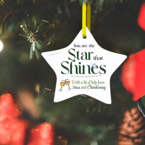 The Star that Shines Chardonnay Ceramic Christmas Tree Ornament