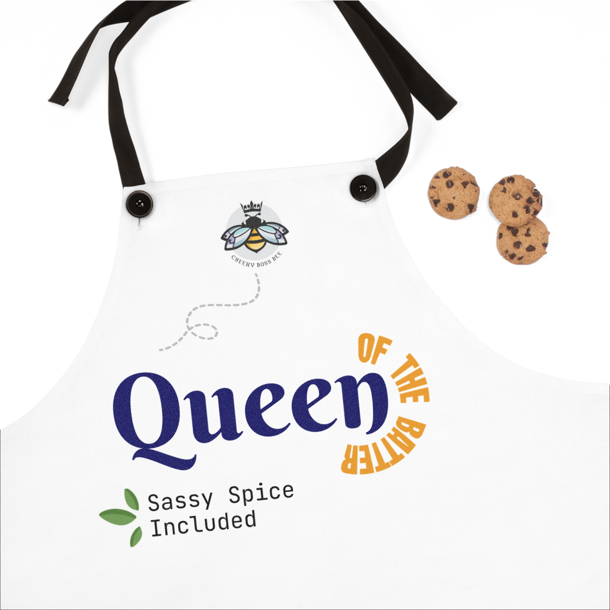 Queen of the Batter Chef's Apron, white - Image 2