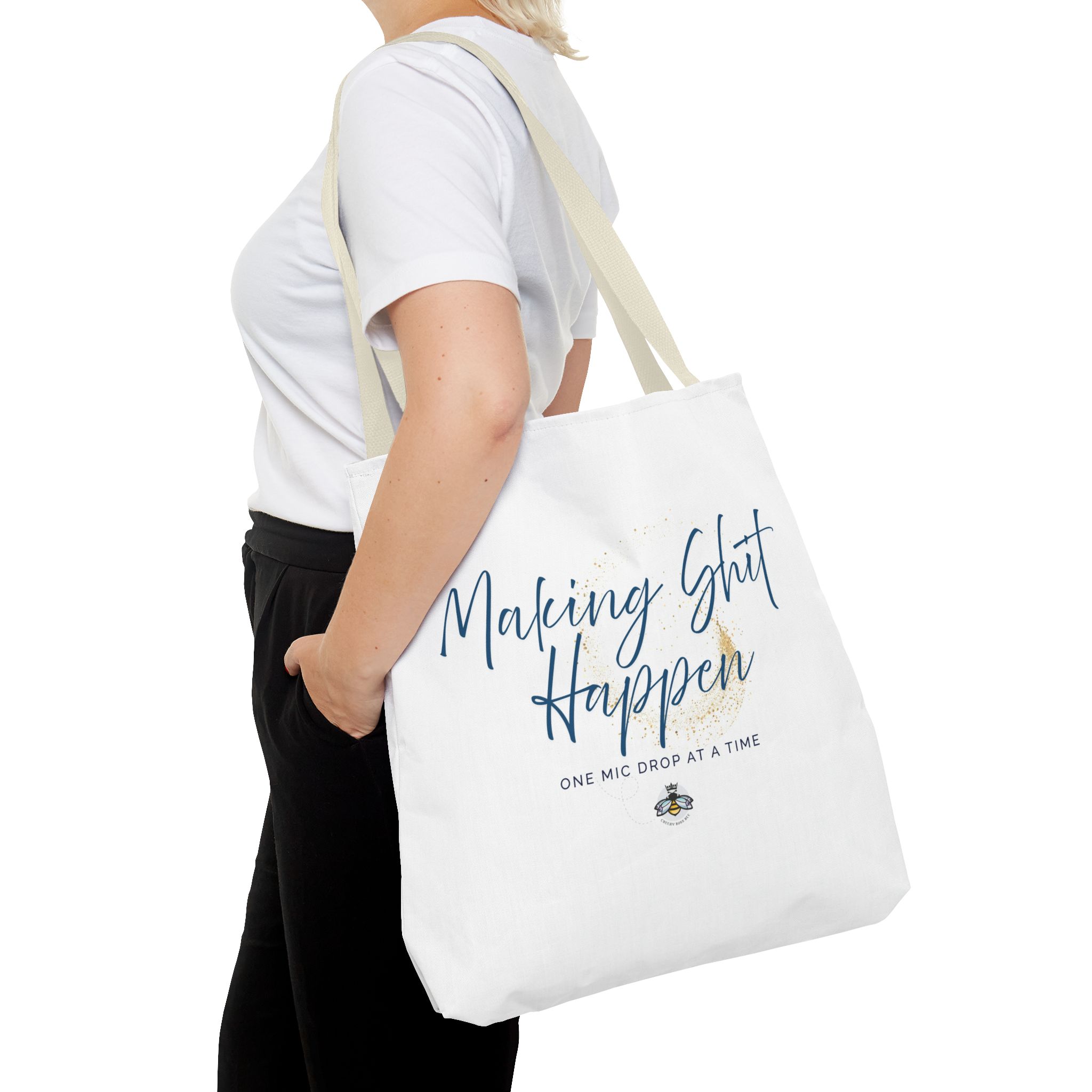 Making Shit Happen Canvas Tote Bag, white, multi color choices - Image 12