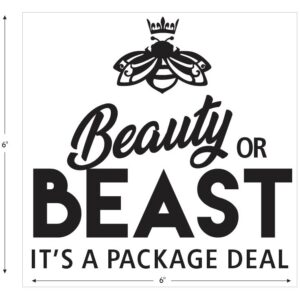 "Beauty or Beast" Vinyl Decal – Cheeky Boss Bee Motivation Sticker for Laptops, Vehicles & Mirrors