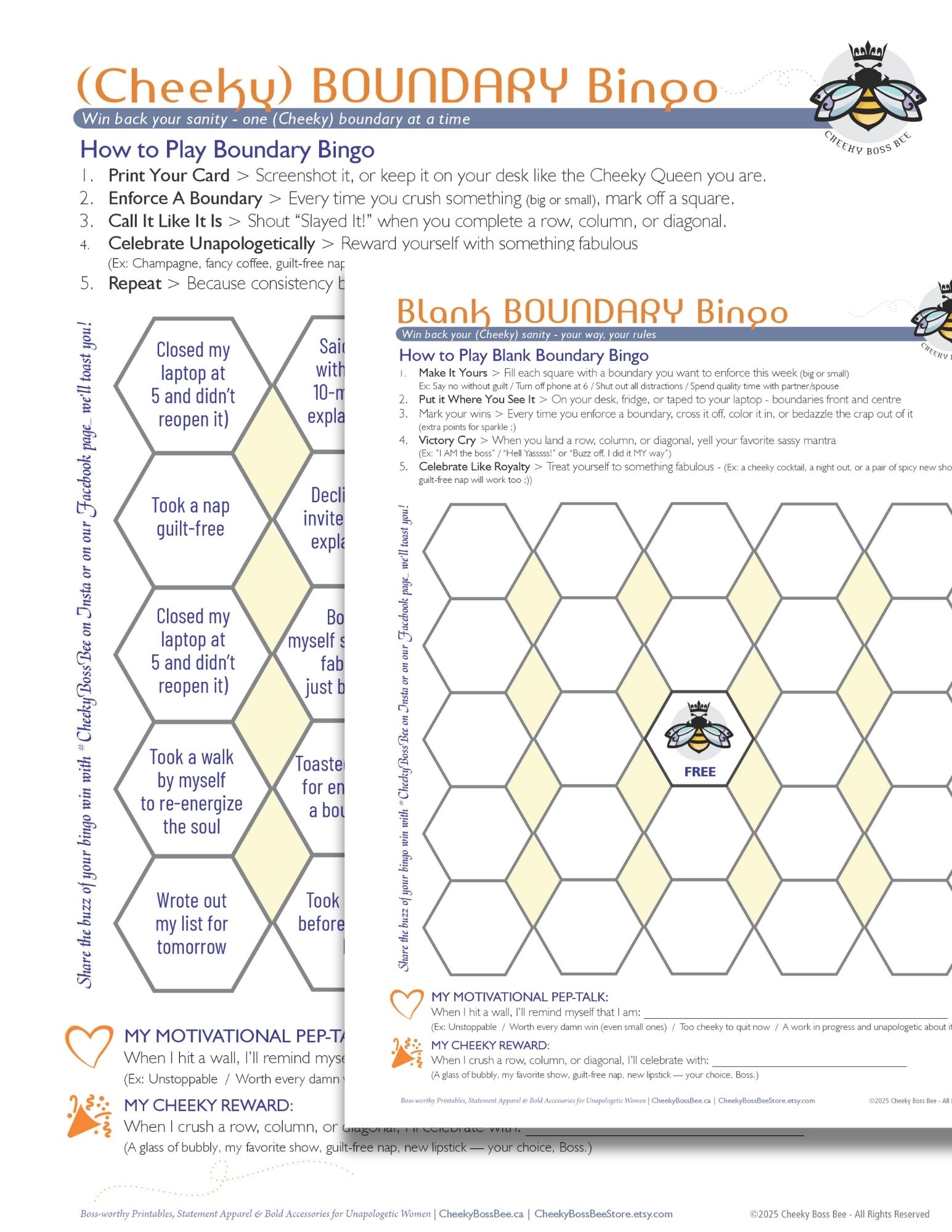 Cheeky Boss Bee Boundary Bingo