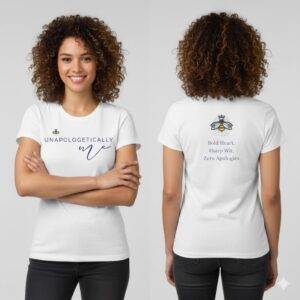 Unapologetically Me |  Sassy Inspirational 2 Sided Tee | Cheeky Boss Bee Soft Semi Fitted Cotton Shirt